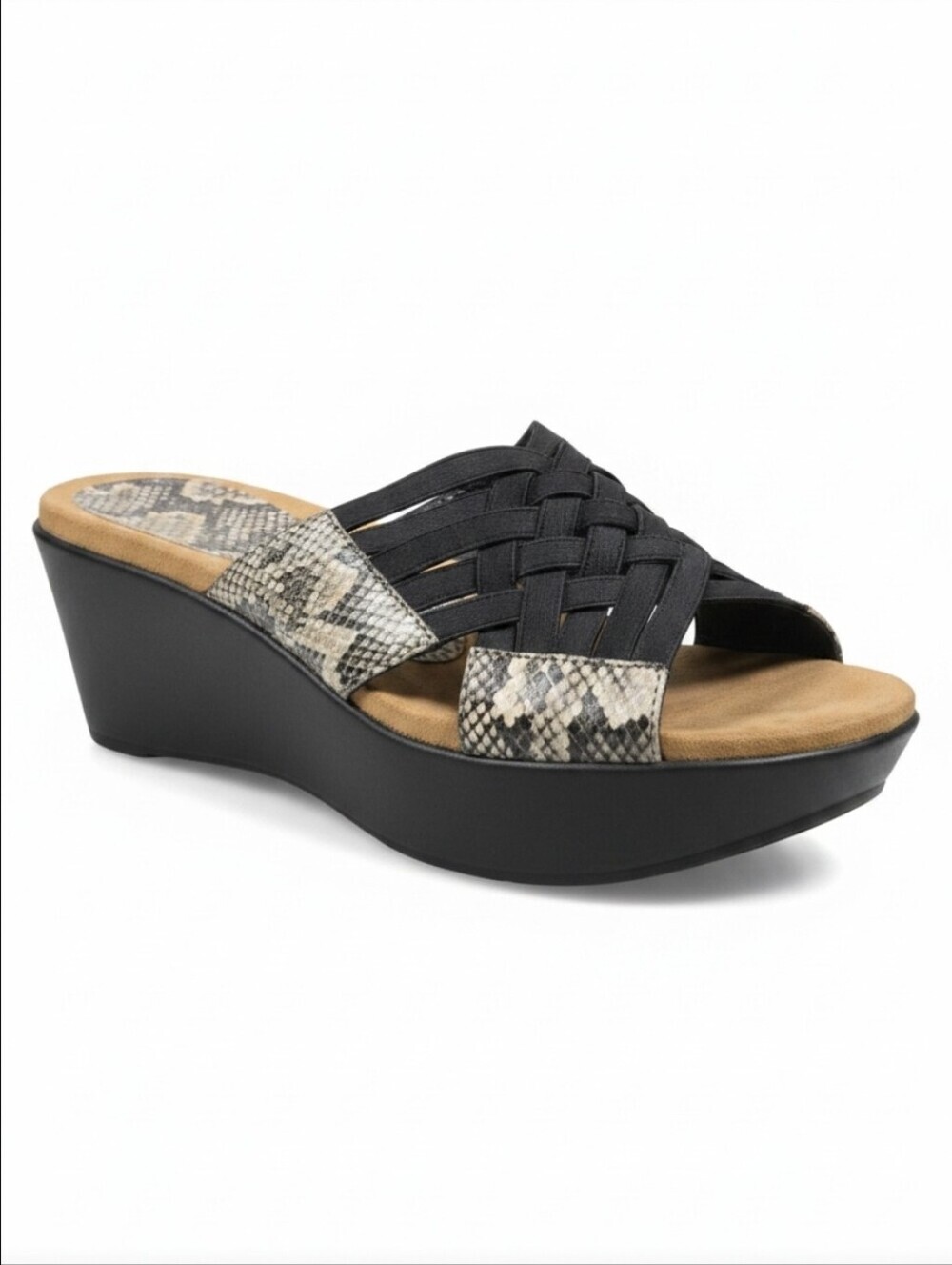 CHAPS by RALPH LAUREN | WILMA ELASTIC WOVEN SLIP-IN WEDGE SANDALS
